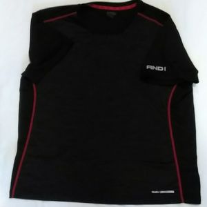 AND1 Black T-shirt with red stitching XXL